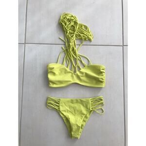 Mikoh Kahala Swimwear Criss Cross Halter Neck Tie Bikini Set Lilikoh Swim